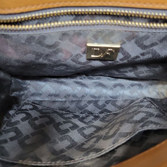 Diane Von Furstenberg Highline Chain Bag Caramel Brown Leather Gold Tone - Picture 13 of 13